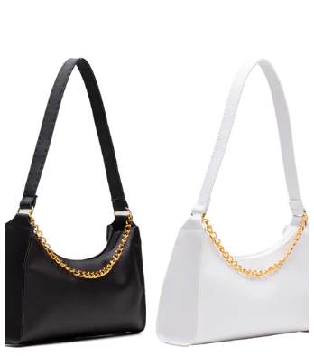 Kit 2 Bolsas Femininas Baguetes Lisas Pequenas Correntes de Ombro e de Mão